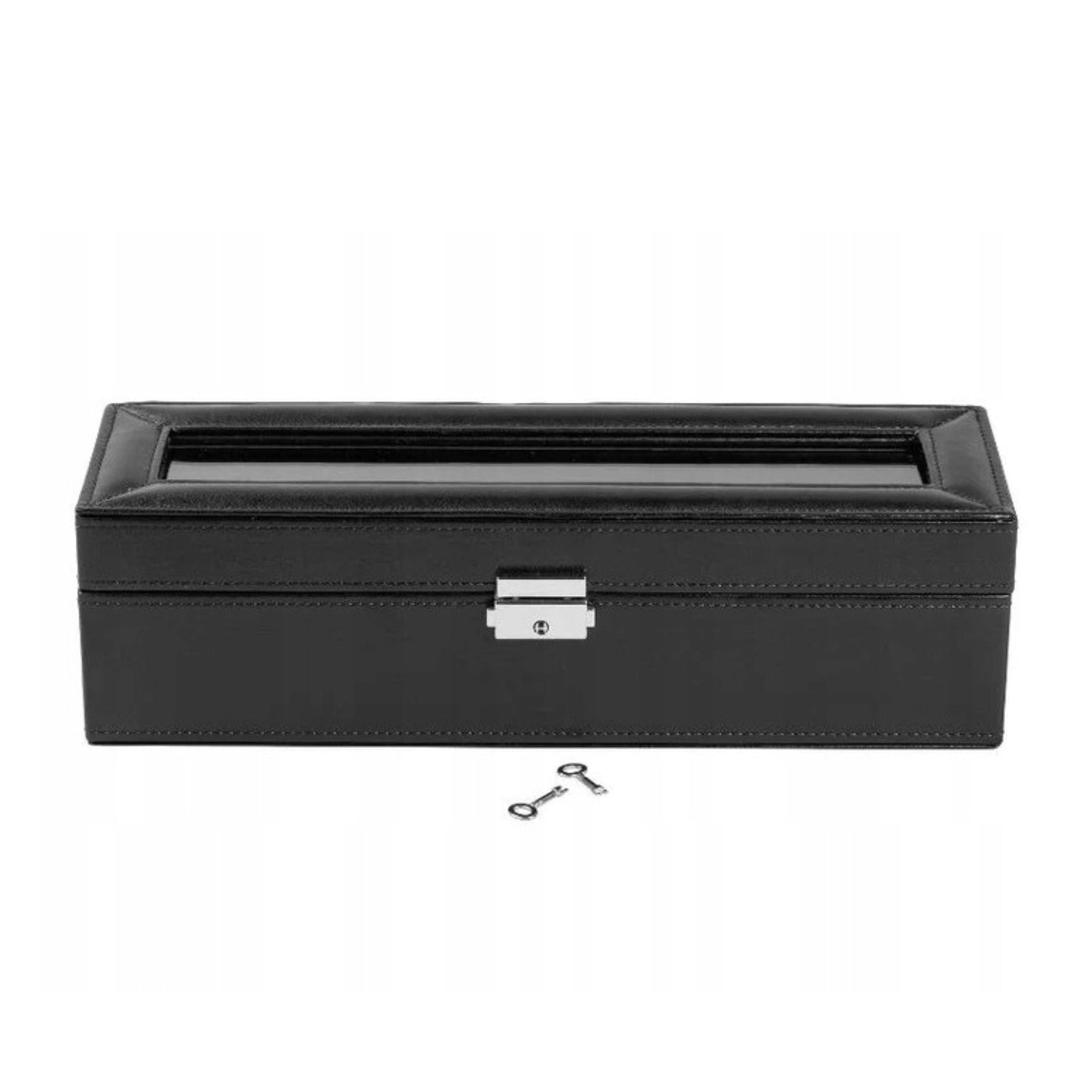 Auriol Watch Case 6-Slot Lockable Imitation Leather Black